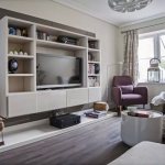 White glossy wall in the living room