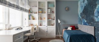 White table for two near the window of the boys&#39; room