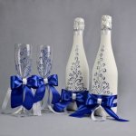 Champagne bottle decor for a wedding