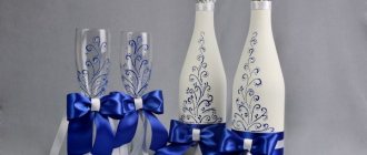 Champagne bottle decor for a wedding