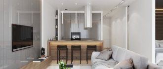 Design of a two-room apartment of 50 sq. m 