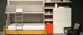 Transformable bunk bed for a children&#39;s room in a minimalist style