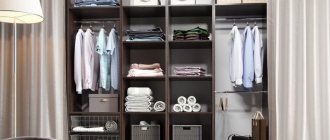 Do-it-yourself dressing room - drawings and diagrams, layout, how to make compartment doors