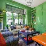 living room in green color