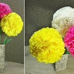 carnations from napkins decoration