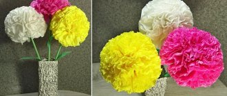 carnations from napkins decoration