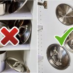 storing lids in the kitchen