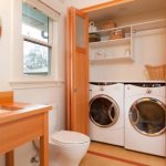 Ideas for placing a washing machine in the bathroom with photos