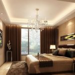 Brown-beige bedroom interior