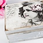 Exquisite box decorated using decoupage and craquelure techniques