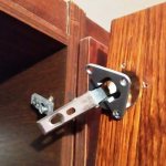 how to fix a cabinet door, the chipboard hinges have torn out