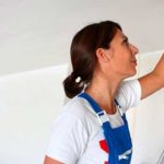 How to paint a ceiling with water-based paint over whitewash