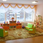 Carpet on the floor of the play area in kindergarten