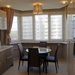 Kitchen with bay window.