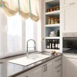 kitchen with sink by the window