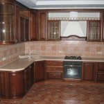 Kitchen sets made of natural wood