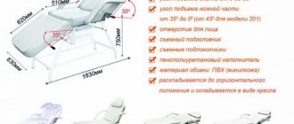 Eyelash extension couch: folding, folding. How to choose: sizes, prices. How to make a couch with your own hands 