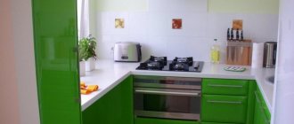 Features of the design of a small kitchen space