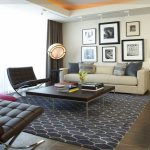 Selecting a carpet for a living room with a gray floor