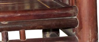 An example of glue joints on an antique bamboo chair