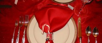 Serving cutlery white on red