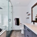 Modern shower cabin without tray - bathroom trend 2020