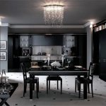 Modern dark kitchen interior