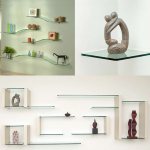 Glass wall shelves