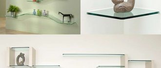 Glass wall shelves