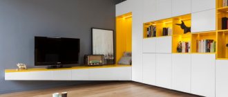 Stylish corner wall with TV stand