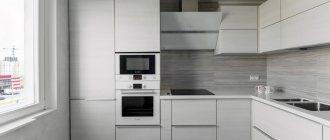 Stylish white matte set with built-in appliances