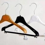 Clothes hanger - device, products made of wood, plastic, metal and combined options