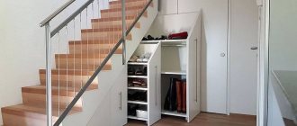 Built-in wardrobe under the stairs