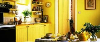 Yellow walls in the kitchen