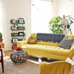 Yellow sofa as a color spot