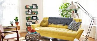 Yellow sofa as a color spot